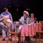 Actor expressively asking for something at a resturant in the 2019 production of The Spitfire Grill